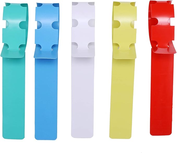 500 Pcs Wrap Around Adjustable Plant Tree Hanging Tags, Plastic Nursery Garden Waterproof Labels, Large Writing Surface (20x2cm, 5 Colors)