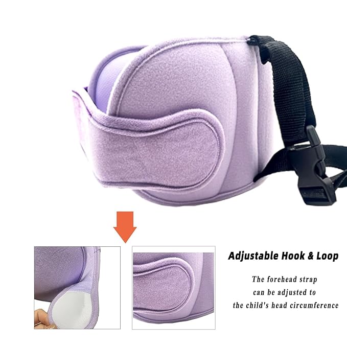 Baby Head Support for Car Seat, Car Seat Head Support for Toddler, Head Band Strap Headrest, Car Seat Headrest Pillow Road Pal Car Headrest - Relax Anytime in The Car, Purple