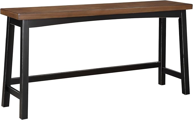 Lexicon Bar Table Set for 3, Small Kitchen Table Set Kitchen Island Table with 3 Saddle Bar Stools, 4 Piece Dining Table Set for Breakfast Nook, Living Room, Apartment, Counter Height, Black/Brown