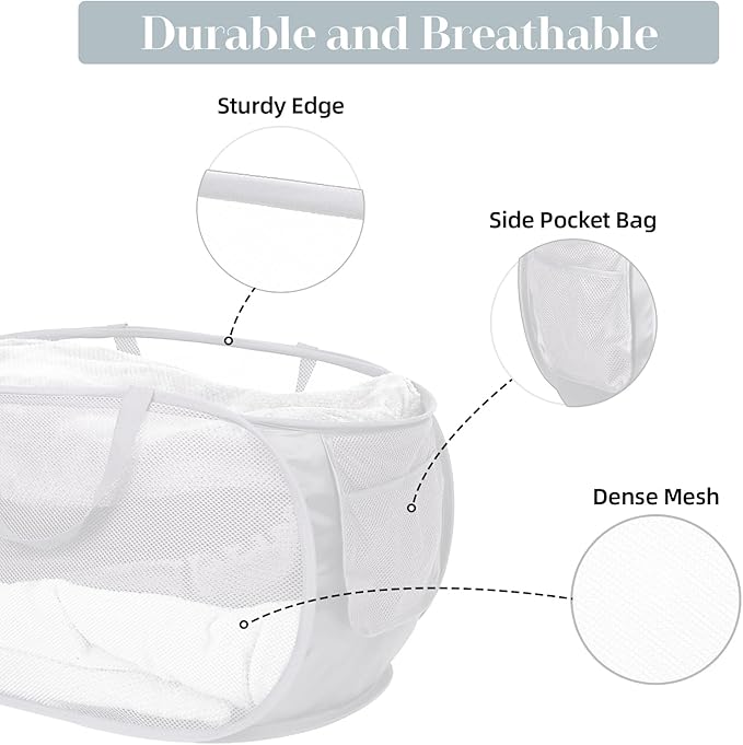 4 Pack Foldable Laundry Basket Hamper, Collapsible Laundry Baskets