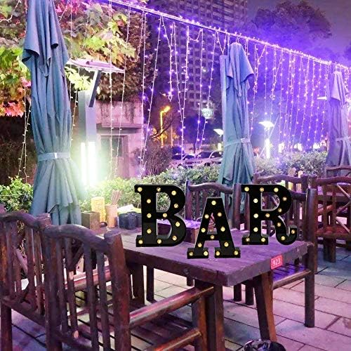 Black Bar Sign, Marquee Light Up Letters LED Marquee Number Lights Sign for Night Light Home Bar Christmas Lamp Birthday Party Wedding Decoration-BAR