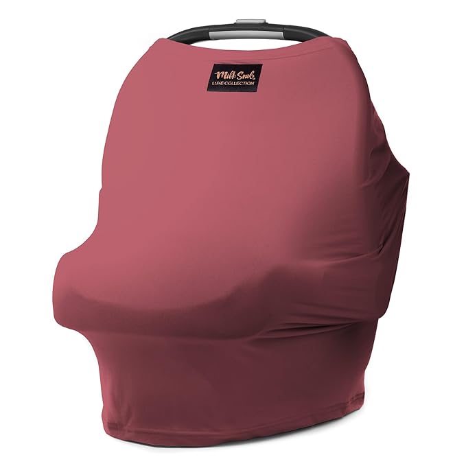 Milk Snob Original 5-in-1 Luxe Cover in Ash Rose - Added Privacy for Breastfeeding, Baby Car Seat, Carrier, Stroller, High Chair, Shopping Cart, Lounger Canopy, Newborn Essentials, Nursing Top