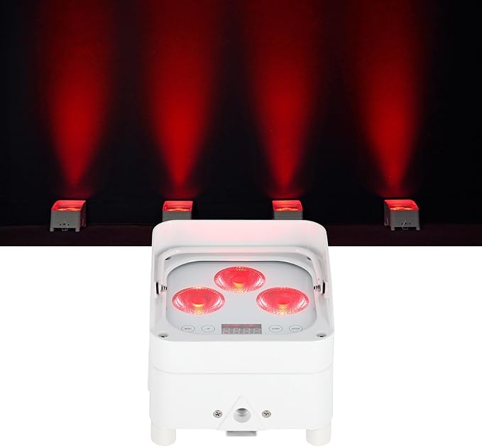 Rockville Wet PAR 50 White 25W Waterproof Battery DJ Light, RGBWA+UV LEDs, Wireless DMX, RF Remote, Long Battery Life, for Outdoor Events and DJs