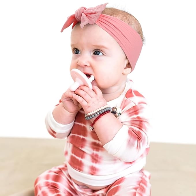CÉLLOT 10 Colors Super Stretchy Soft Knot Baby Girl Headbands with Hair Bows Nylon Head Wrap For Newborn Baby Girls Infants Toddlers Kids