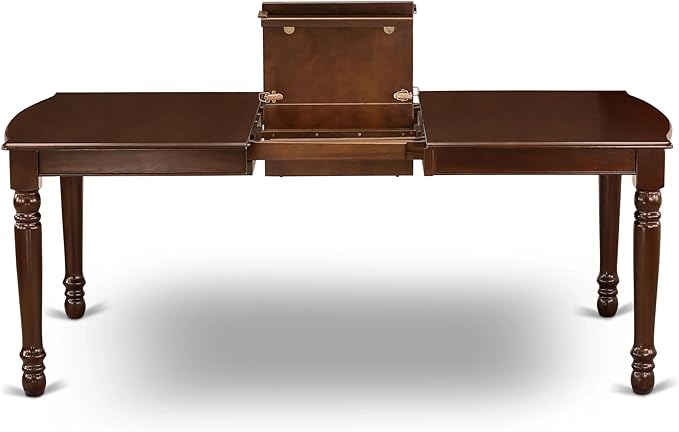 East West Furniture DODA5-MAH-22 5 Piece Kitchen Set Consists of a Rectangle Dining Table with Butterfly Leaf and 4 Polyester Fabric Upholstered Chairs, 42x78 Inch, Mahogany
