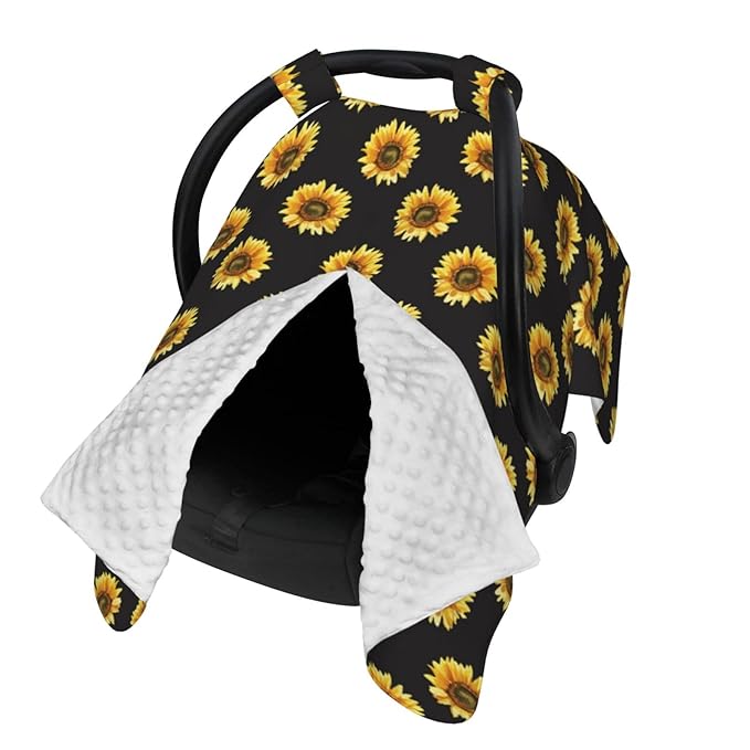 Sunflower Baby Car Seat Cover for Baby, Nursing Cover for Mom, Sunflower Baby Items Stuff