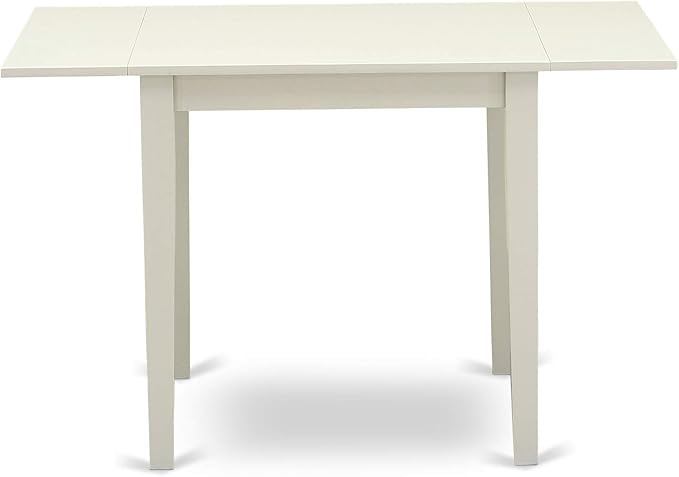 East West Furniture NDVA3-LWH-C 3 Piece Kitchen Table & Chairs Set Contains a Rectangle Dining Room Table with Dropleaf and 2 Linen Fabric Upholstered Chairs, 30x48 Inch, Linen White