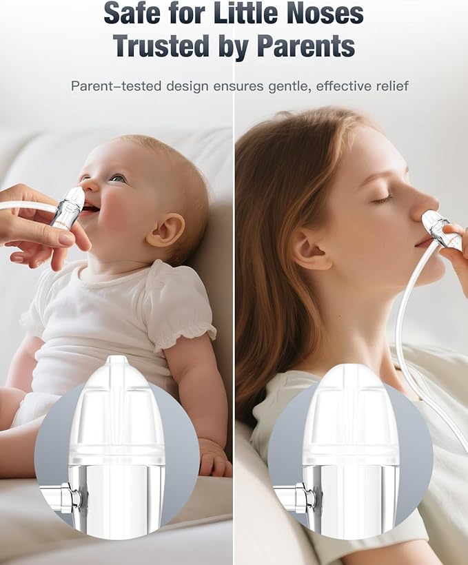 Baby Nasal Aspirator Manual Nose Sucker for Newborn & Infant, Manual Pump Silicone Snot Cleaner, Baby Registry Must Haves Newborn Essentials