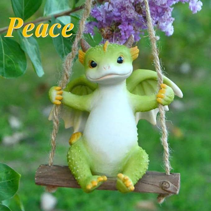 Garden Dragon Figurine- Studying Dragon on Rock
