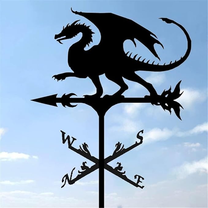 Metal Rooster Shape Weathervane, Roof Mount Weather Chicken Wind Vane Direction Indicator,Outdoor Scene Garden Chicken Weather Vane Ornament for for Shed Farmhouse Patio Decor(Dog2)