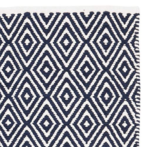 SAFAVIEH Boston Collection 2'6" x 4' Navy BOS682D Handmade Flatweave Cotton Accent Rug - color: Navy, size: 2'6" x 4' (Rectangular)