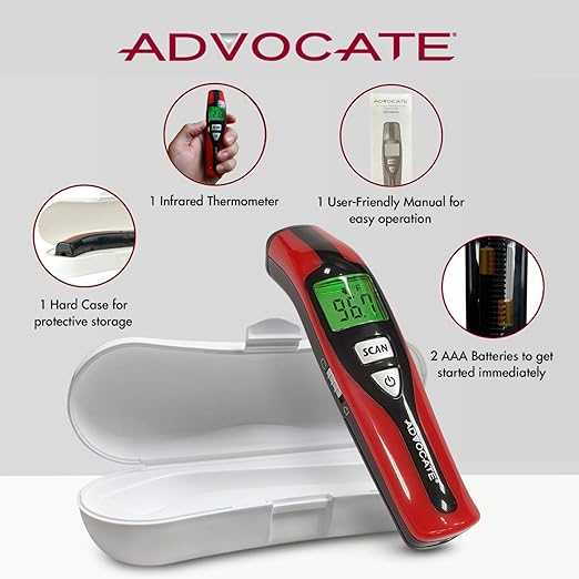 Advocate Non Contact Touchless Speaking Thermometer for Adults, Kids & Babies – Digital Infrared Thermometer – Clinical Results-Speaks English and Spanish