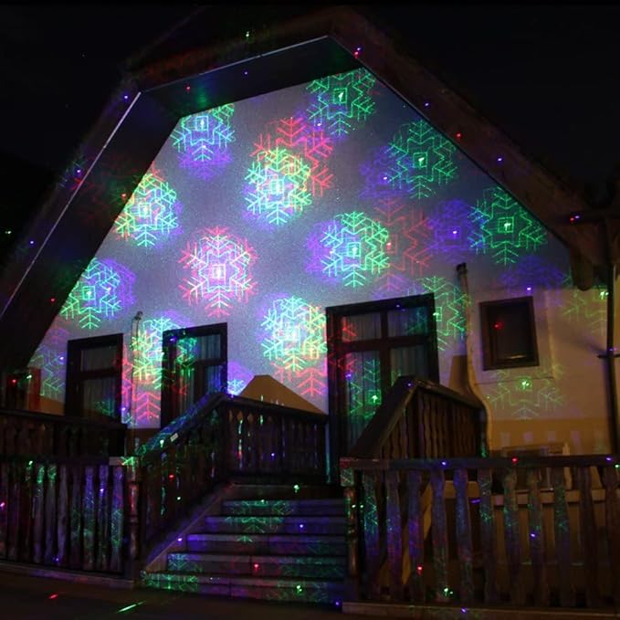 LedMall Motion Pattern Firefly 3 Models in 1 with 18 Patterns RGB Outdoor Laser Christmas Lights Projector with RF Remote Control and Security kit