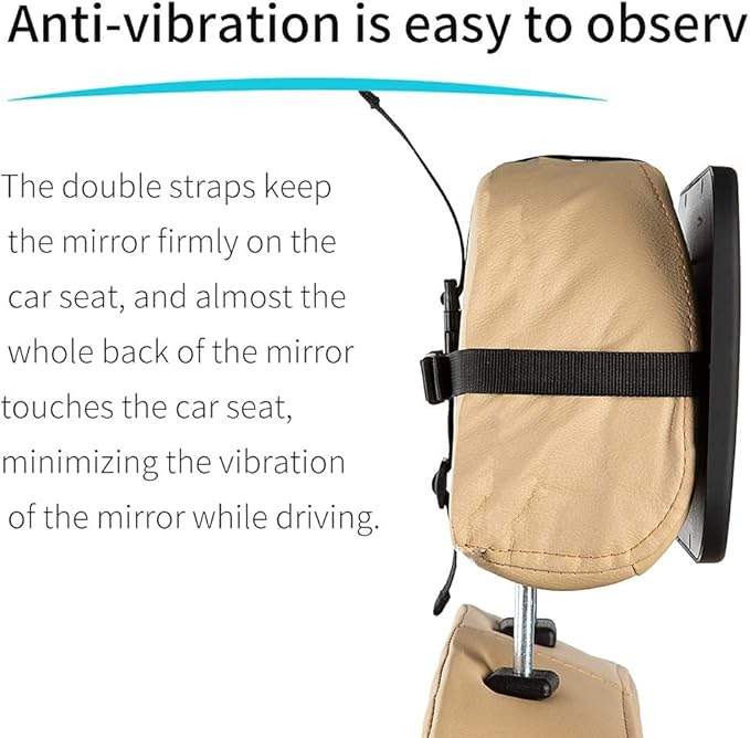 Baby Car Mirror Most Stable Backseat Mirror with Premium Matte Finish,Ultra High Definition PMMA Material, Secure and Shatterproof,Black