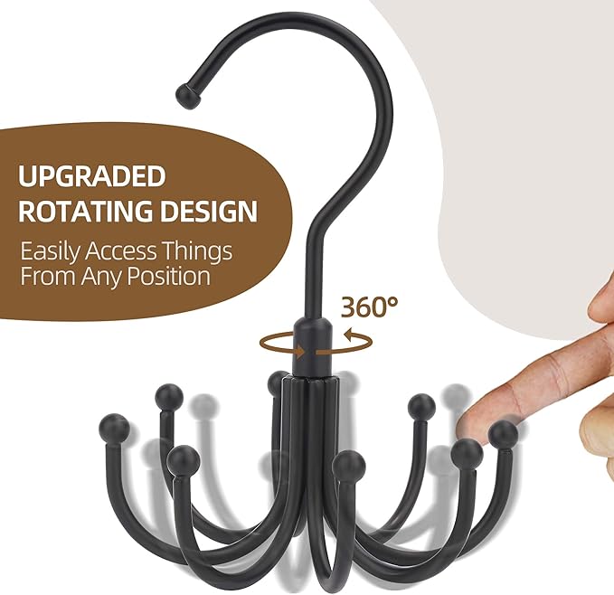 ZEDODIER Belt Hanger, 4 Pack Rotatable Belt Rack Closet Accessories Organizer