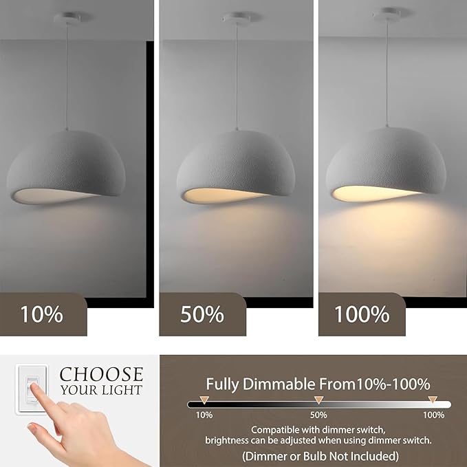 Wabi Sabi Pendant Light Oval, 15.7in Japanese Ceiling Fixture for Dining Room Kitchen Island Hallway Bedroom Restaurant, Adjustable Modern Japandi Hanging Lamp, E26 Base (40cm/15.7in)