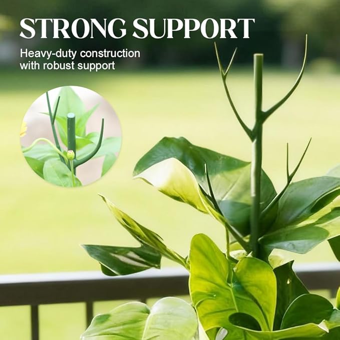 Monstera Plant Support, Adjustable and Stackable Garden Plant Support Stakes with Clamps for Indoor Outdoor Plants, Suitable for Supporting Monstera and Climbing Plants (5 Pack)