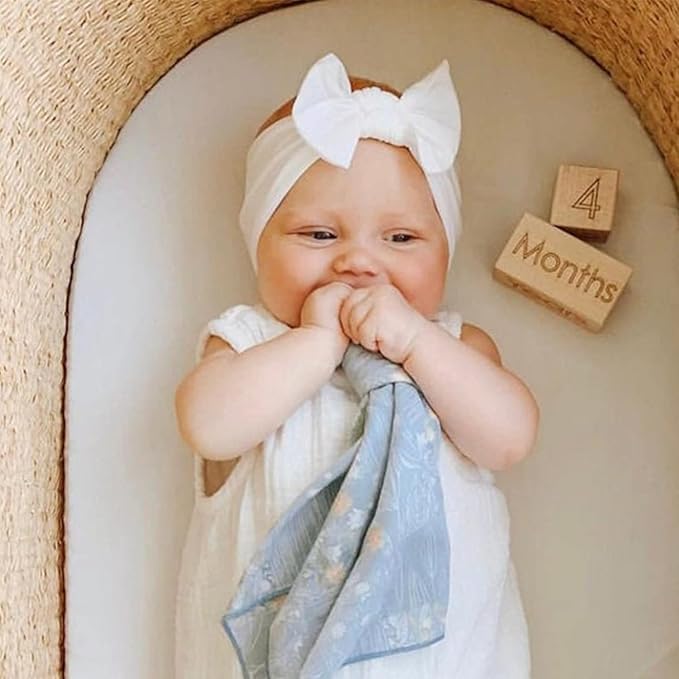 Jesries 22 PCS Baby Headbands Soft Nylon Hairbands with Bows Girls Hair Accessories for Newborn Infant Toddler Kids Handmade
