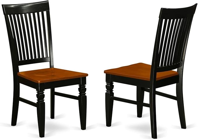 East West Furniture ANWE5-BCH-W 5 Piece Dining Set Includes a Round Kitchen Table with Pedestal and 4 Dining Room Chairs, 36x36 Inch, Black & Cherry