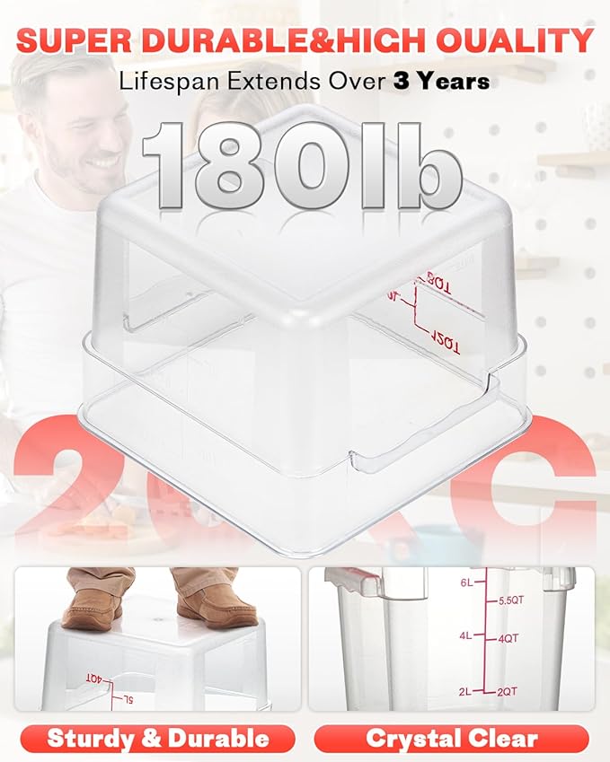 2QT4QT NSF Food Storage Containers: 6PCS Commercial Clear Food Storage