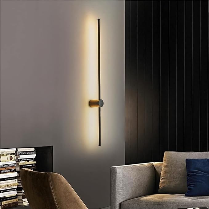 Living Room Minimalist Background Wall Decoration Bedroom Bedside Linear LED Wall Lamp Ceiling Light(Warm Light,100cm)