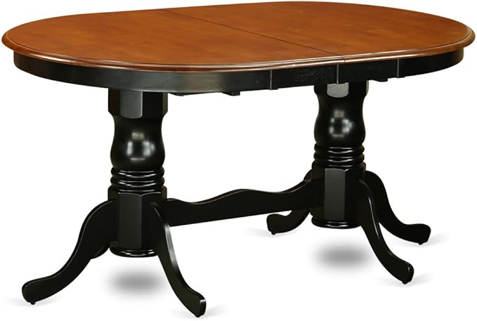 East West Furniture PLAV5-BCH-LC 5 Piece Kitchen Table & Chairs Set Includes an Oval Dining Table with Butterfly Leaf and 4 Faux Leather Dining Room Chairs, 42x78 Inch, Black & Cherry
