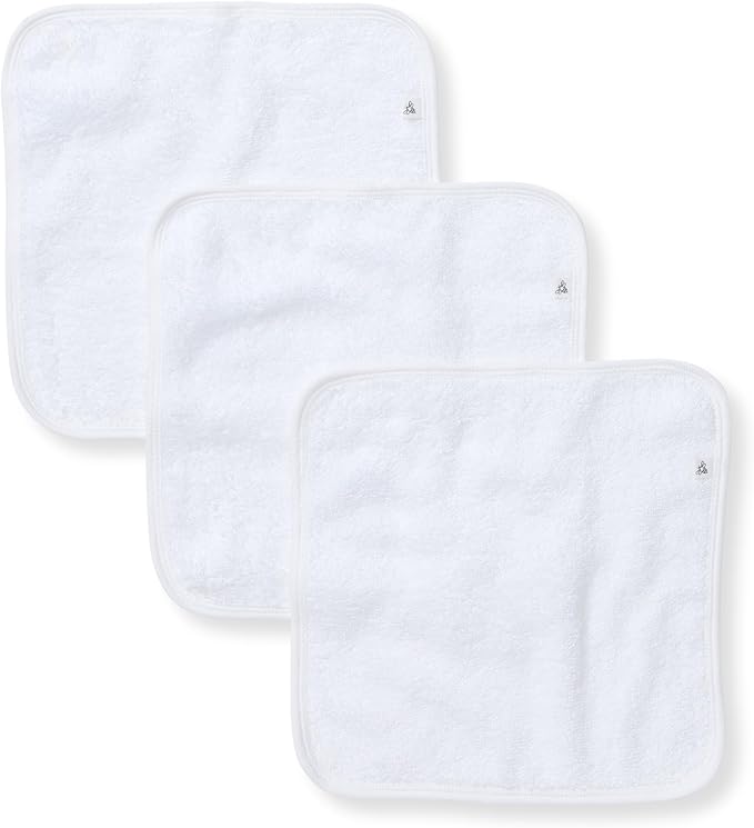 Burt's Bees Baby Infant Washcloths, 100% Organic Cotton, Soft and Super Absorbent Knit Terry & Woven Terry Wash Cloth