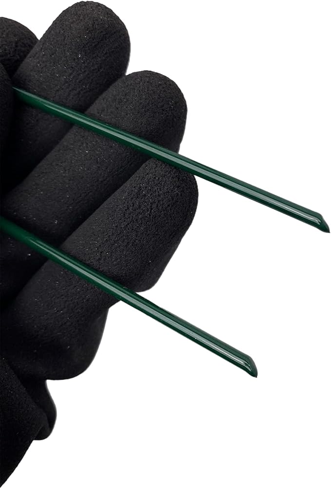 50Pcs Metal Garden Landscape Stakes 6 Inch Landscape Staples,Green Baked Enamel U Stakes for Ground for Weed Barrier,Outdoor Decoration,Tarps,Irrigation Pipes Fixed