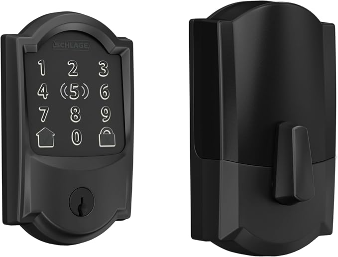Schlage Encode Plus Smart Wi-Fi Lock for Front Door, Keyless Entry Deadbolt, Unlock with Apple Watch, Built-in WiFi and App Control, Easy Install, Alexa & Apple HomeKit Compatible, Matte Black