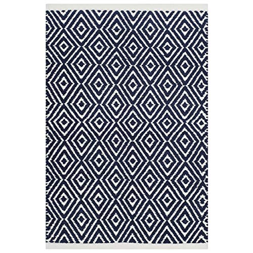 SAFAVIEH Boston Collection 2'6" x 4' Navy BOS682D Handmade Flatweave Cotton Accent Rug - color: Navy, size: 2'6" x 4' (Rectangular)