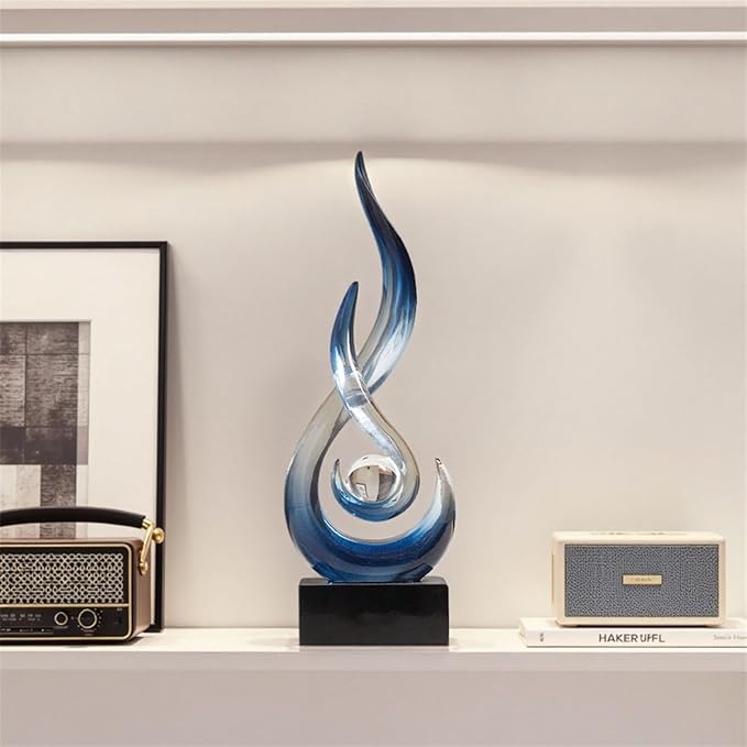 AWNR Abstract Art Deco Decor Statues for Home,Shelves,Table,Living Room, Dining Room,Modern Sculpture Decoraciones of Homes for Sale (Gradient Blue)