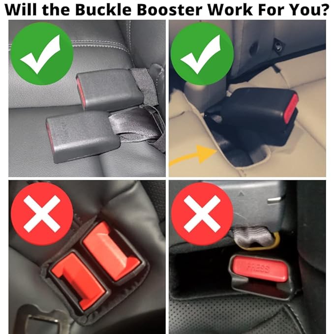 4-Pack Seat Belt Receptacle Stabilizer - Buckle Booster for Back Row Receptacles - Raises Your Seat Belt for Vertical Access - Stop Fishing for Buried Buckles
