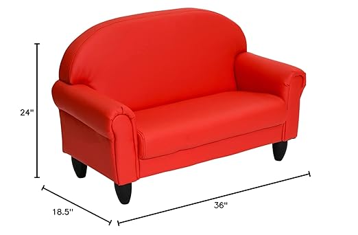 Children's Factory As We Grow Toddler Sofa, Flexible Seating for Daycare or Preschool, Kids Reading Couch, Playroom Furniture, Red