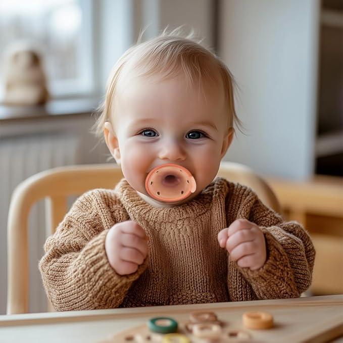 Garkoko Baby Pacifiers 0-6 Month, Breast Like Shape Soft Silicone Newborn Pacifiers 0-3 Months with Large Air Holes, BPA-Free, 5pcs