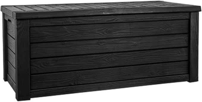 Keter Westwood 150 Gallon Resin Large Outdoor Storage Box for Patio Furniture, Outdoor Cushions, Garden Tools and Pool Floats, Dark Grey