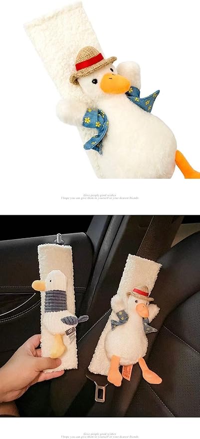 BNTR Car Seat Belt Cover 2PCS Stocking Stuffers Cute Creative Flower Safety Seatbelt Shoulder Pad Auto Accessory Neck Cushion Protector Seatbelt Shoulder Protector Nice Gift (2-Pack Pink Green Blue)