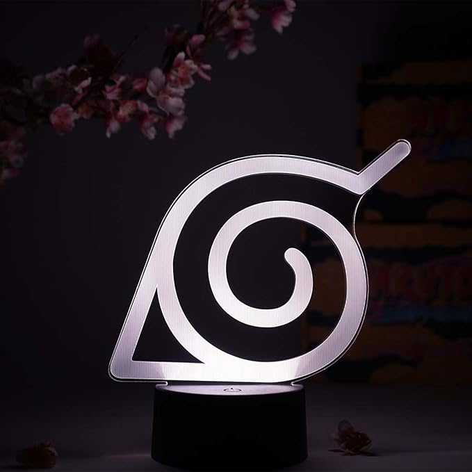 Otaku Lamps Konoha Leaf Naruto – Anime Night Light, 16 Color RGB LED – Gift for Otaku