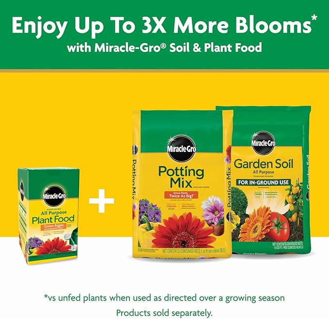Miracle-Gro Water Soluble All Purpose Plant Food, Fertilizer for Indoor or Outdoor Flowers, Vegetables or Trees, 3 lbs.