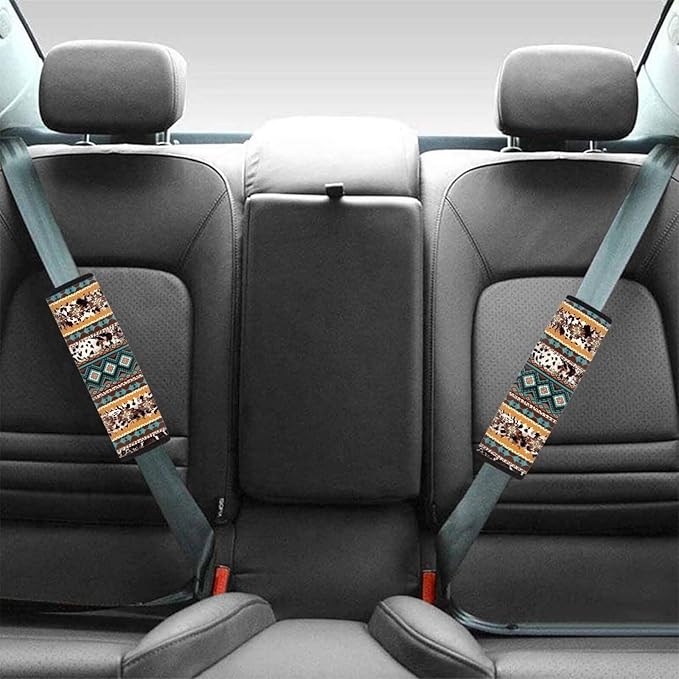 AFPANQZ Vintage Aztec Auto Seat Belt Covers Cushion Pad 2 Pack Safety Seatbelt Pad Cushion Universal Backpack Shoulder Straps Pads Comfortable Seatbelt Pad