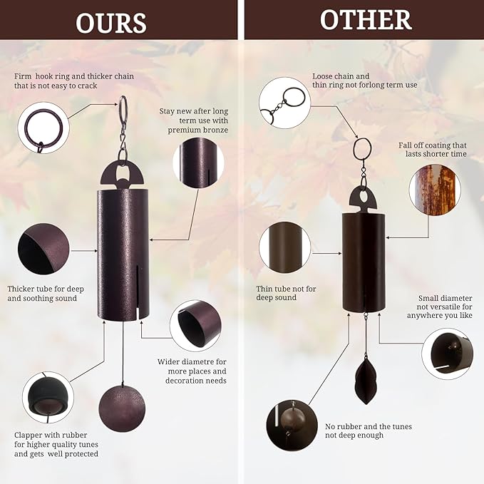 ASTARIN Wind Chimes for Outside Deep Tone Heroic Windbell Deep Resonance Serenity Bell Outdoor Decor for Patio,Yard,Porch,Garden