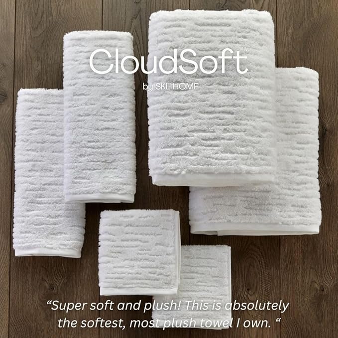 SKL Home CloudSoft Cotton Luxury 4-Piece Washcloth Set
