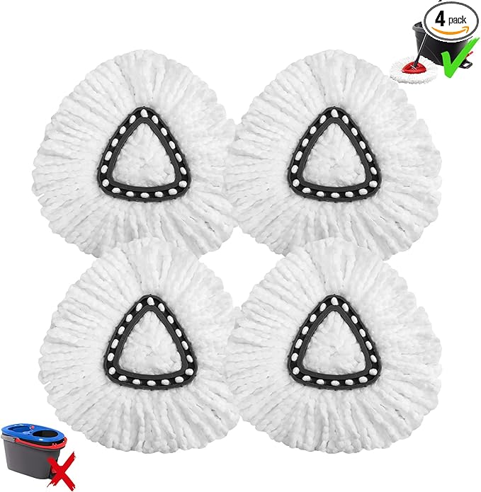 4 Pack Mop Heads Replacements, EasyWring Mop Head Refills