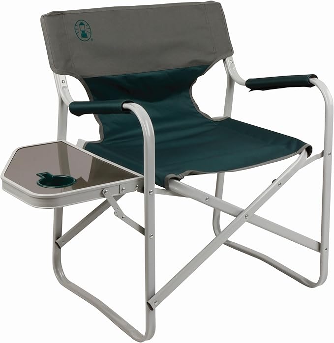 Coleman Outpost Elite Folding Camping Chair with Side Table & Cup Holder, Weather-Resistant Portable Chair with Arm Rests