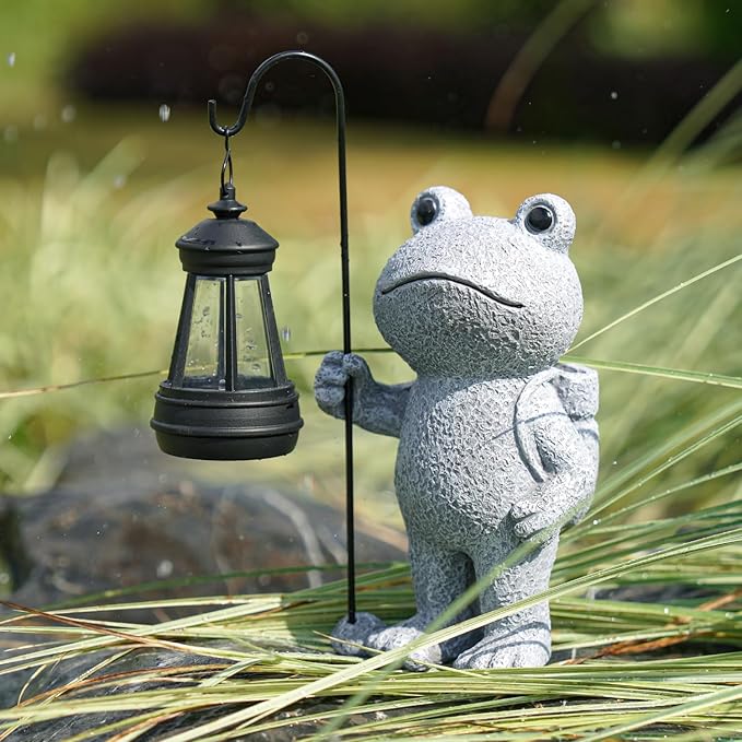 Garden Statue Outdoor Decor, Patio Garden Sculptures & Statues, Resin Outdoor Decor Gift for Women Mom Grandma (Frog)