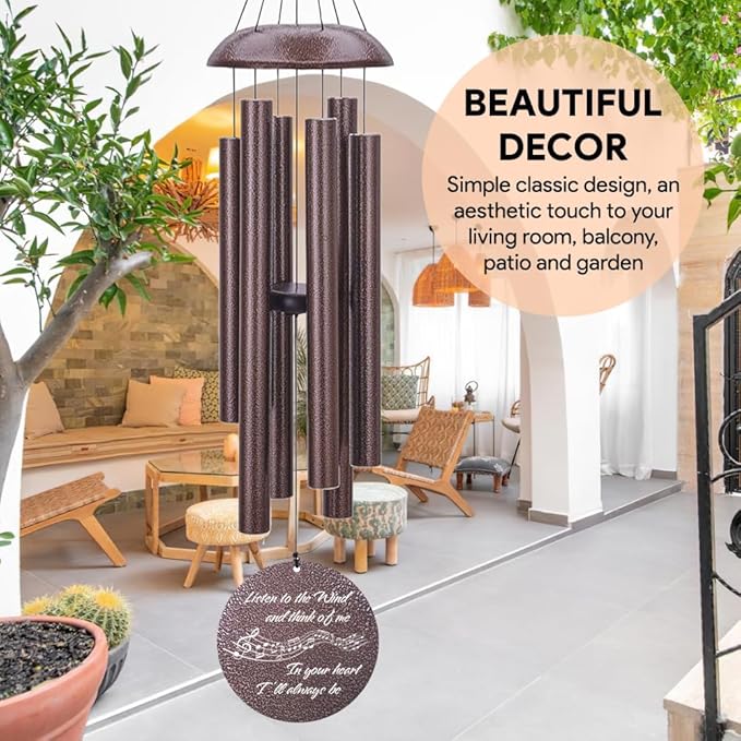 Personalized Sympathy Wind Chime, Memorial Wind Chimes for Loss of Loved One, Bereavement in Memory Wind Chimes, Sympathy Gifts in Memory of Father, Mother or a Loved One, Product in USA