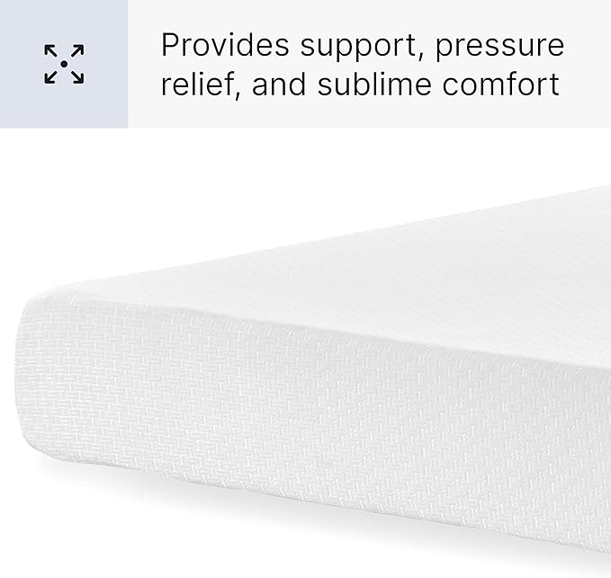 Signature Design by Ashley Full Size 8 Inch Medium Firm Charcoal Gel & Green Tea Infused Memory Foam Mattress for Pressure Relief, Fiberglass Free, Mattress In A Box