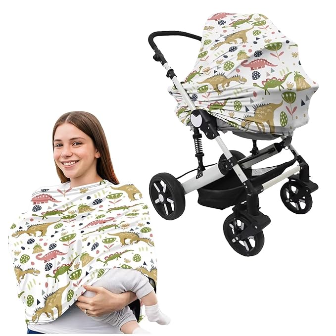 Dinosaurs Carseat Canopy for Babies Breast Feeding Covers for Women Baby Lounger Pillow U-Shaped Breastfeeding Pillowcase Breastfeeding Essentials