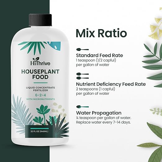 32oz Houseplant Fertilizer, All Purpose Indoor Plant Food - Makes 175+ Gallons, Plant Food for Houseplants - Fiddle Leaf Fig Tree, Pothos & More, 6-2-4 NPK, Concentrated Fertilizer for Indoor Plants