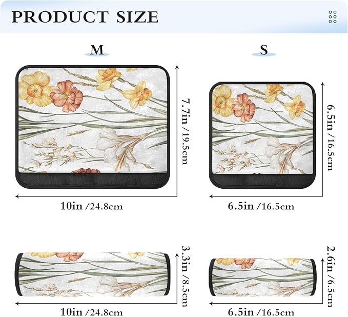 Car Seat Belt Pads Covers 2 Piecing Breathable Camera Bag Strap Cover for Adults Child Kids M Fall Flowers Daffodil Carnation Freesia White