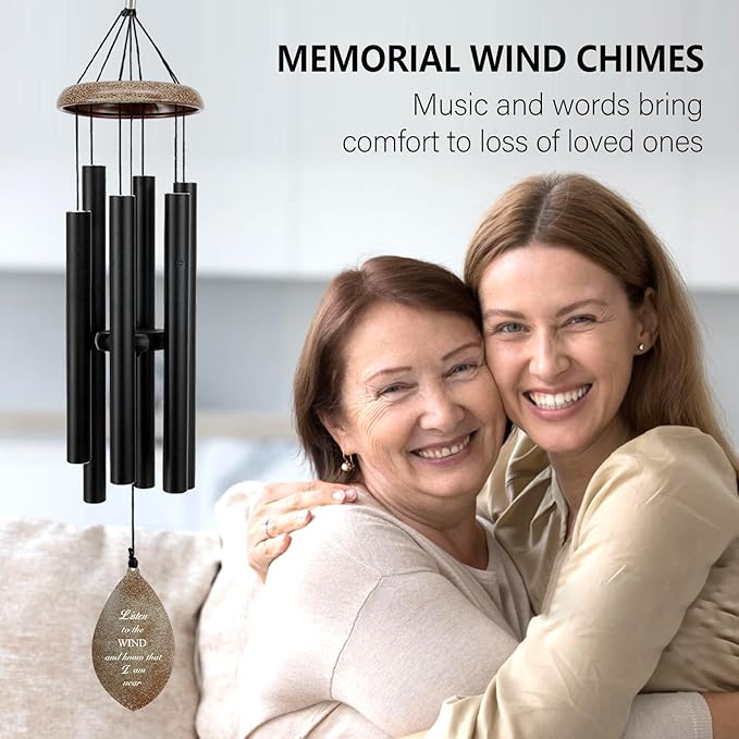 ASTARIN Personalized Name 35" Memorial Wind Chimes, Metal Sympathy Gifts for Loss of Mother Father Loved One, Bereavement Wind Chime in Memory Gift, Decor Outdoor Garden Patio